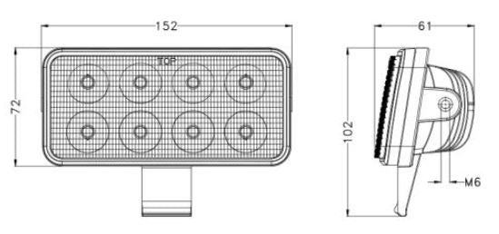 LED Arbeitsscheinwerfer 40W 3.200 lm passend für Case IH Puma, MXU, New Holland (82031078)