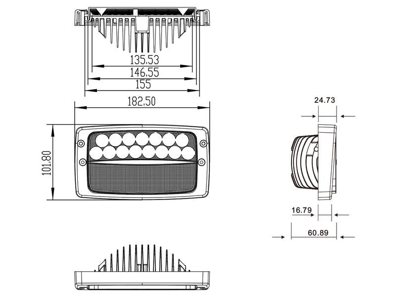 LED Arbeitsscheinwerfer 9300 lm passend für Case IH, Claas, Deutz-Fahr, Fendt, JCB, John Deere, Massey Ferguson, Steyr