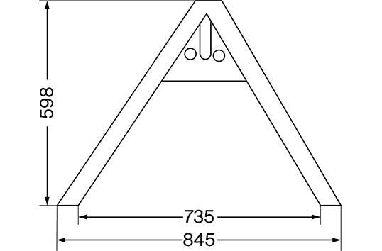 Gerätedreieck Kat. 1 - 2 - 3 für Traktor-Anbaugeräte rotbraun grundiert - trecker-teile.de