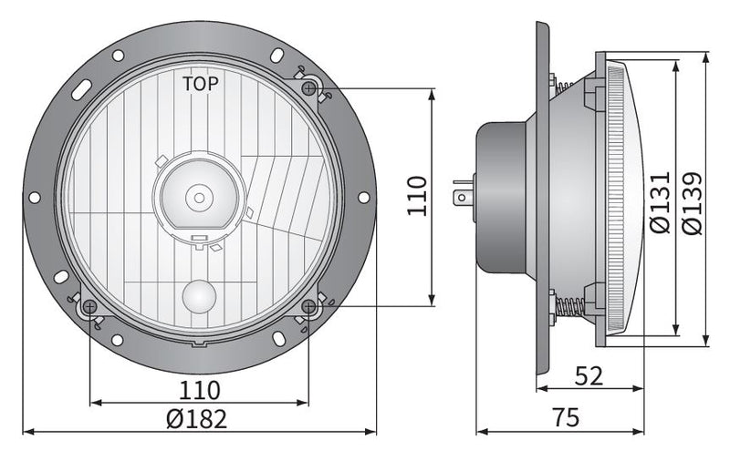 Hauptscheinwerfer passend für u.a. Deutz-Fahr Serie 07, DX, Fendt 400, 700, 800, 900  (04308336, 04326362, F716900020010))