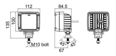 LED Arbeitsscheinwerfer 60W 6000lm passend für Fendt, John Deere, Deutz-Fahr, JCB, Claas (G737900110031, AZ55467, 04411937.4, 700/50091)