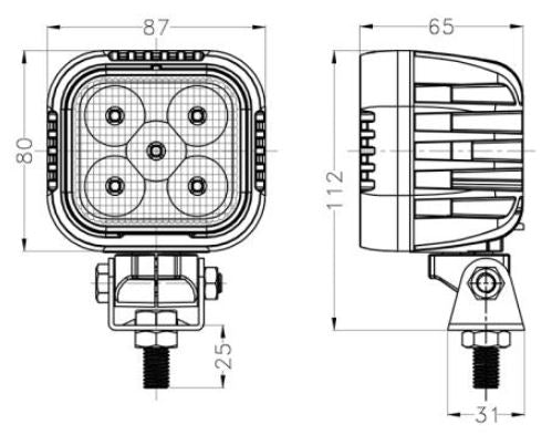 LED Arbeitsscheinwerfer 50W 4000lm passend für Case IH, Claas, Deutz-Fahr, John Deere, Massey Ferguson, New Holland, Valtra