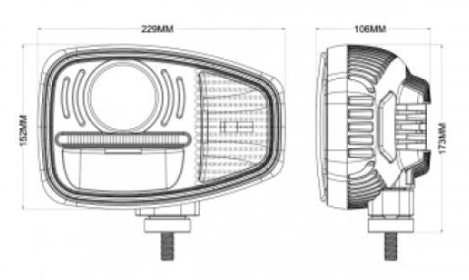 LED Hauptscheinwerfer links passend für JCB, Manitou (700/50192, 929717)