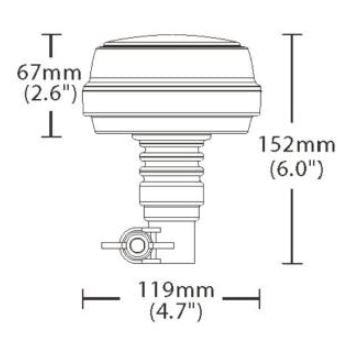 LED Rundumkennleuchte flach 12V-24V mit flexiblem Fuß, zur Aufsteckmontage, für Traktoren und Baumaschinen