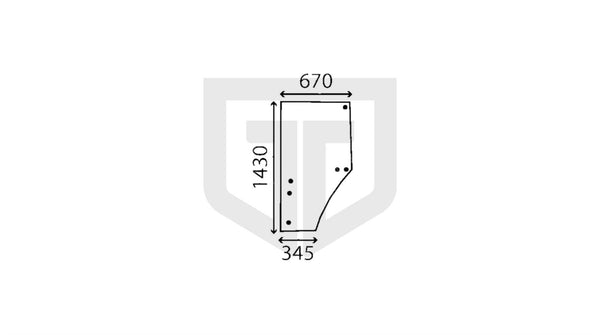 Türscheibe links passend für John Deere (L169102) - trecker-teile.de